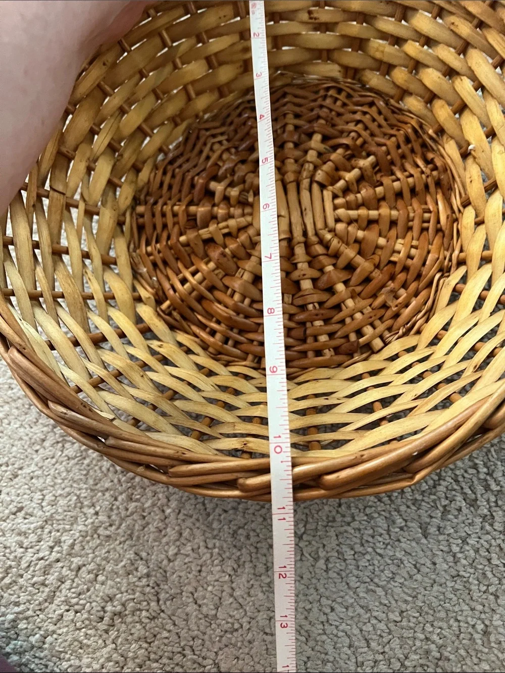 Wicker Round Decorative Basket - Natural Brown